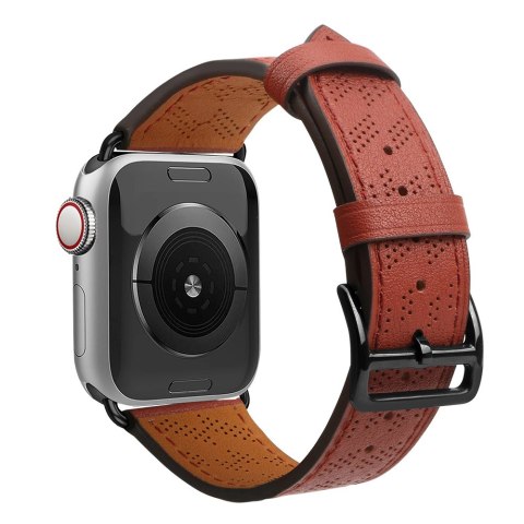 Strap Leather skórzany pasek Apple Watch Ultra, SE, 9, 8, 7, 6, 5, 4, 3, 2, 1 (49, 45, 44, 42 mm) opaska bransoleta czerwony Strap Leather skórzany pasek Apple Watch Ultra, SE, 9, 8, 7, 6, 5, 4, 3, 2, 1 (49, 45, 44, 42 mm) opaska bransoleta czerwony
