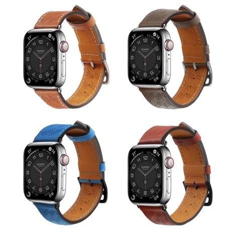 Strap Leather skórzany pasek Apple Watch Ultra, SE, 9, 8, 7, 6, 5, 4, 3, 2, 1 (49, 45, 44, 42 mm) opaska bransoleta czerwony Strap Leather skórzany pasek Apple Watch Ultra, SE, 9, 8, 7, 6, 5, 4, 3, 2, 1 (49, 45, 44, 42 mm) opaska bransoleta czerwony