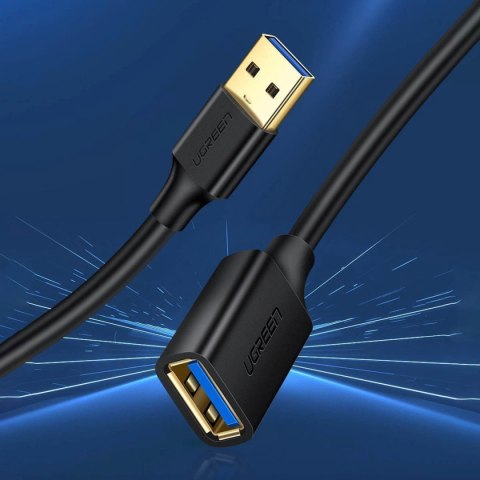 Ugreen kabel przedłużacz przejściówka USB-A (męski) - USB-A (żeński) USB 3.0 5Gb/s 0.5m czarny (US129) Ugreen kabel przedłużacz przejściówka USB-A (męski) - USB-A (żeński) USB 3.0 5Gb/s 0.5m czarny (US129)