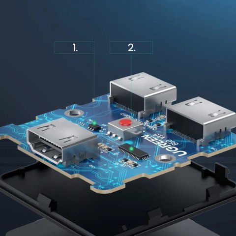 Ugreen switch przełącznik rozdzielacz HDMI - 2x HDMI 4K 60Hz czarny (CM217) Ugreen switch przełącznik rozdzielacz HDMI - 2x HDMI 4K 60Hz czarny (CM217)