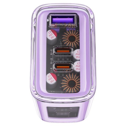 Acefast ładowarka GaN 65W 3 porty (1xUSB, 2xUSB C) zielona (A45) Acefast ładowarka GaN 65W 3 porty (1xUSB, 2xUSB C) zielona (A45)