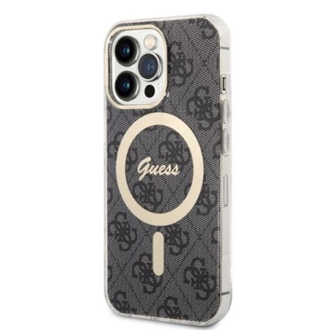 Etui Guess 4G Print MagSafe na iPhone 13 Pro + ładowarka indukcyjna - czarne Etui Guess 4G Print MagSafe na iPhone 13 Pro + ładowarka indukcyjna - czarne