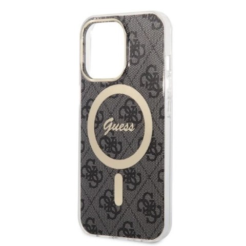 Etui Guess 4G Print MagSafe na iPhone 13 Pro + ładowarka indukcyjna - czarne Etui Guess 4G Print MagSafe na iPhone 13 Pro + ładowarka indukcyjna - czarne