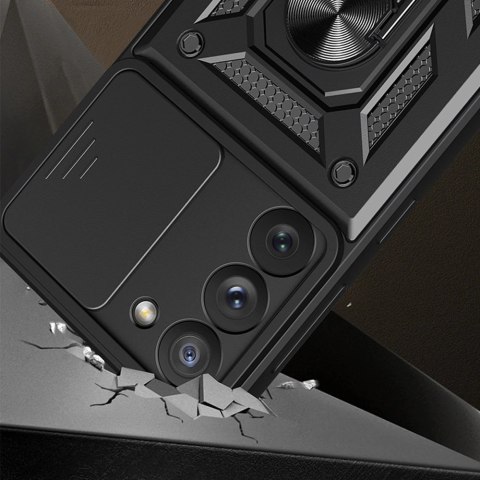 Hybrid Armor Camshield etui Samsung Galaxy S23+ pancerny pokrowiec z osłoną na aparat różowe Hybrid Armor Camshield etui Samsung Galaxy S23+ pancerny pokrowiec z osłoną na aparat różowe