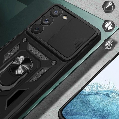 Hybrid Armor Camshield etui Samsung Galaxy S23+ pancerny pokrowiec z osłoną na aparat różowe Hybrid Armor Camshield etui Samsung Galaxy S23+ pancerny pokrowiec z osłoną na aparat różowe