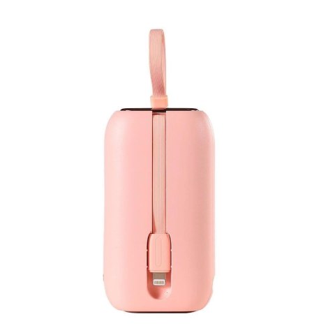 Joyroom mini powerbank 10000mAh Colorful Series 22.5W z 2 wbudowanymi kablami USB C i Lightning różowy (JR-L012) Joyroom mini powerbank 10000mAh Colorful Series 22.5W z 2 wbudowanymi kablami USB C i Lightning różowy (JR-L012)