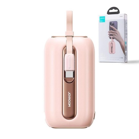 Joyroom mini powerbank 10000mAh Colorful Series 22.5W z 2 wbudowanymi kablami USB C i Lightning różowy (JR-L012) Joyroom mini powerbank 10000mAh Colorful Series 22.5W z 2 wbudowanymi kablami USB C i Lightning różowy (JR-L012)