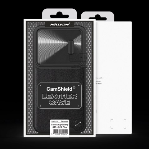 Nillkin CamShield Leather S Case etui Samsung Galaxy S23+ pokrowiec z osłoną na aparat czarne Nillkin CamShield Leather S Case etui Samsung Galaxy S23+ pokrowiec z osłoną na aparat czarne