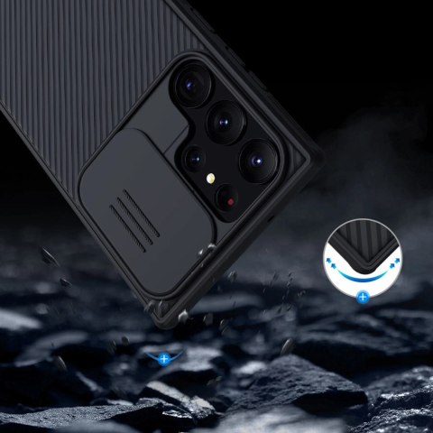 Nillkin CamShield Pro Case etui Samsung Galaxy S23 Ultra pokrowiec z osłoną na aparat czarne Nillkin CamShield Pro Case etui Samsung Galaxy S23 Ultra pokrowiec z osłoną na aparat czarne