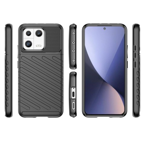 Thunder Case etui do Xiaomi 13 silikonowy pancerny pokrowiec czarne Thunder Case etui do Xiaomi 13 silikonowy pancerny pokrowiec czarne