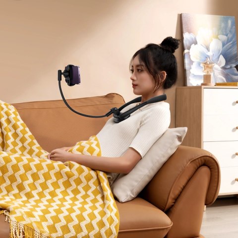 Baseus ComfortJoy Series uniwersalny uchwyt na szyję, stojak na telefon czarny (LUGB000001) Baseus ComfortJoy Series uniwersalny uchwyt na szyję, stojak na telefon czarny (LUGB000001)