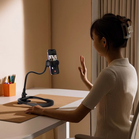 Baseus ComfortJoy Series uniwersalny uchwyt na szyję, stojak na telefon czarny (LUGB000001) Baseus ComfortJoy Series uniwersalny uchwyt na szyję, stojak na telefon czarny (LUGB000001)