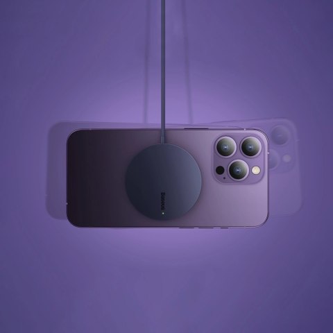 Baseus Simple Mini3 ładowarka magnetyczna MagSafe Qi 15W fioletowa Baseus Simple Mini3 ładowarka magnetyczna MagSafe Qi 15W fioletowa