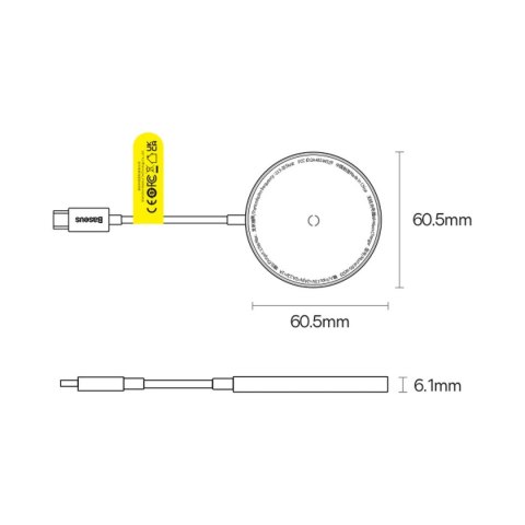 Baseus Simple Mini3 ładowarka magnetyczna MagSafe Qi 15W fioletowa Baseus Simple Mini3 ładowarka magnetyczna MagSafe Qi 15W fioletowa