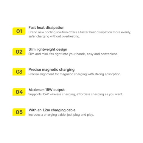 Baseus Simple Mini3 ładowarka magnetyczna MagSafe Qi 15W fioletowa Baseus Simple Mini3 ładowarka magnetyczna MagSafe Qi 15W fioletowa