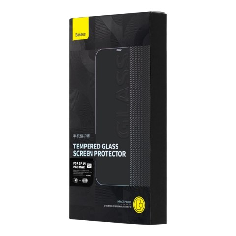 Baseus szkło hartowane do iPhone 14 Pro Max na cały ekran z filtrem Anti Blue Light i osłoną na głośnik 0.3mm + ramka montażowa Baseus szkło hartowane do iPhone 14 Pro Max na cały ekran z filtrem Anti Blue Light i osłoną na głośnik 0.3mm + ramka montażowa