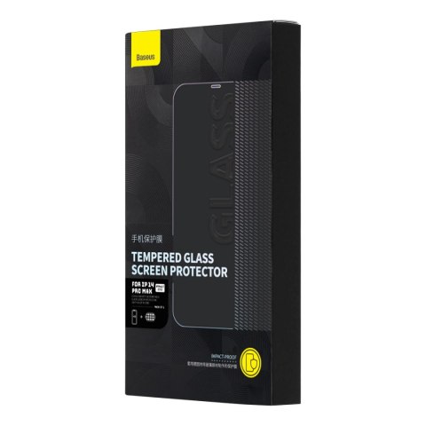 Baseus szkło hartowane do iPhone 14 Pro Max na cały ekran z osłoną na głośnik 0.3mm + ramka montażowa Baseus szkło hartowane do iPhone 14 Pro Max na cały ekran z osłoną na głośnik 0.3mm + ramka montażowa
