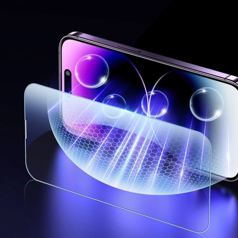 Baseus szkło hartowane do iPhone 14 Pro Max na cały ekran z osłoną na głośnik 0.3mm + ramka montażowa Baseus szkło hartowane do iPhone 14 Pro Max na cały ekran z osłoną na głośnik 0.3mm + ramka montażowa