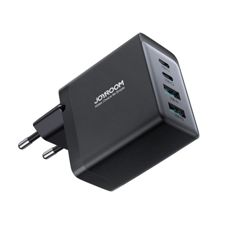 Joyroom ładowarka GaN 67W 4 porty (2x USB, 2x USB C) czarna (TCG02) + kabel USB C - USB C 100W 1.2m Joyroom ładowarka GaN 67W 4 porty (2x USB, 2x USB C) czarna (TCG02) + kabel USB C - USB C 100W 1.2m