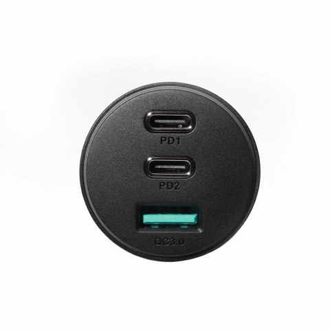 Joyroom ładowarka samochodowa 70W z 3 portami: USB, 2 x USB C czarna (JR-CL26) Joyroom ładowarka samochodowa 70W z 3 portami: USB, 2 x USB C czarna (JR-CL26)