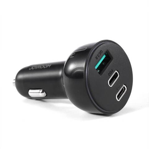 Joyroom ładowarka samochodowa 70W z 3 portami: USB, 2 x USB C czarna (JR-CL26) Joyroom ładowarka samochodowa 70W z 3 portami: USB, 2 x USB C czarna (JR-CL26)