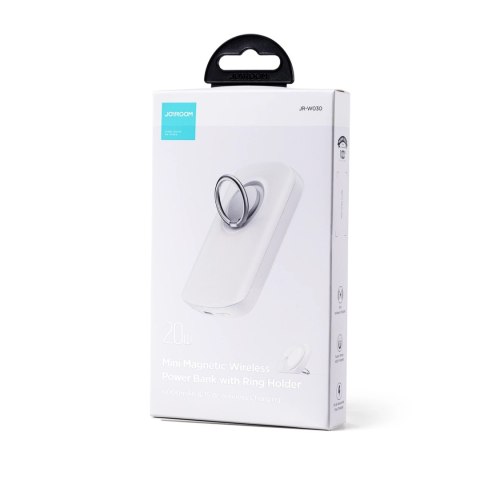 Joyroom powerbank indukcyjny 6000mAh z ringiem i podstawką do 20W biały (JR-W030) Joyroom powerbank indukcyjny 6000mAh z ringiem i podstawką do 20W biały (JR-W030)