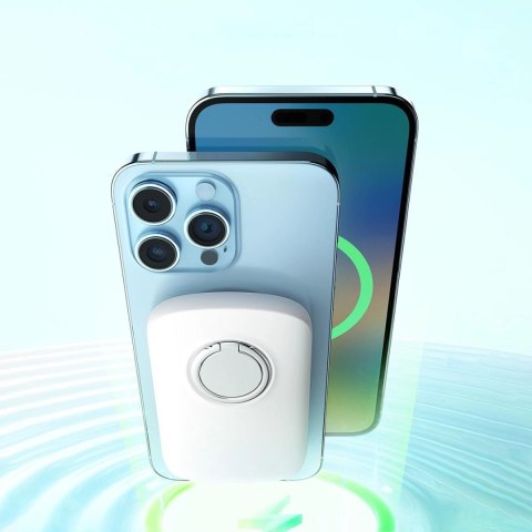 Joyroom powerbank indukcyjny 6000mAh z ringiem i podstawką do 20W biały (JR-W030) Joyroom powerbank indukcyjny 6000mAh z ringiem i podstawką do 20W biały (JR-W030)
