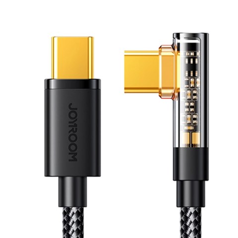 Kabel Joyroom Gaming Cable S-CC100A6 USB-C (kątowy) / USB-C (prosty) 100W 1.2m - czarny Kabel Joyroom Gaming Cable S-CC100A6 USB-C (kątowy) / USB-C (prosty) 100W 1.2m - czarny