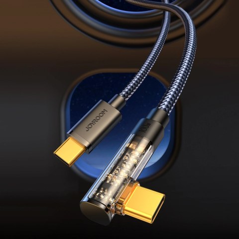 Kabel Joyroom Gaming Cable S-CC100A6 USB-C (kątowy) / USB-C (prosty) 100W 1.2m - czarny Kabel Joyroom Gaming Cable S-CC100A6 USB-C (kątowy) / USB-C (prosty) 100W 1.2m - czarny