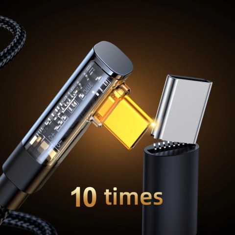 Kabel Joyroom Gaming Cable S-CC100A6 USB-C (kątowy) / USB-C (prosty) 100W 1.2m - czarny Kabel Joyroom Gaming Cable S-CC100A6 USB-C (kątowy) / USB-C (prosty) 100W 1.2m - czarny