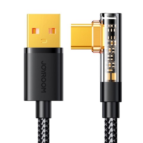 Kabel Joyroom Gaming Cable S-UC027A6 USB-C (kątowy) / USB-A (prosty) 3A 1.2 m - czarny Kabel Joyroom Gaming Cable S-UC027A6 USB-C (kątowy) / USB-A (prosty) 3A 1.2 m - czarny