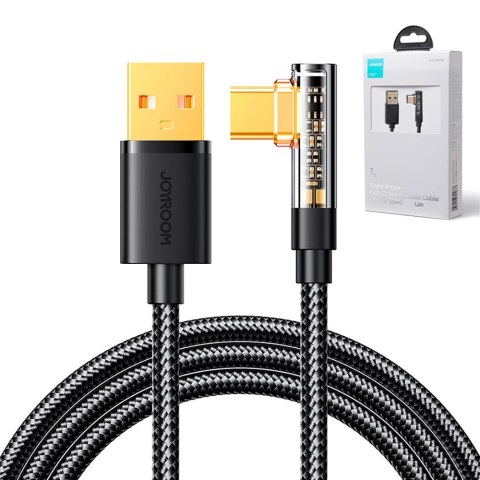 Kabel Joyroom Gaming Cable S-UC027A6 USB-C (kątowy) / USB-A (prosty) 3A 1.2 m - czarny Kabel Joyroom Gaming Cable S-UC027A6 USB-C (kątowy) / USB-A (prosty) 3A 1.2 m - czarny