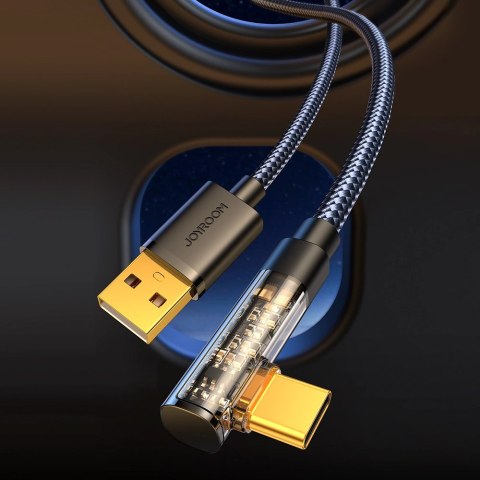 Kabel Joyroom Gaming Cable S-UC027A6 USB-C (kątowy) / USB-A (prosty) 3A 1.2 m - czarny Kabel Joyroom Gaming Cable S-UC027A6 USB-C (kątowy) / USB-A (prosty) 3A 1.2 m - czarny