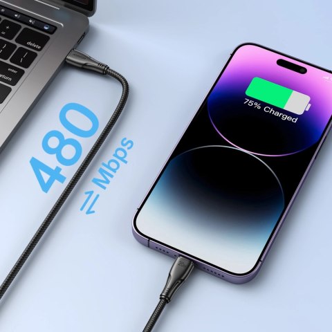 Kabel Joyroom Surpass Series A11 Lightning / USB-C 20W 0.25 m - czarny Kabel Joyroom Surpass Series A11 Lightning / USB-C 20W 0.25 m - czarny