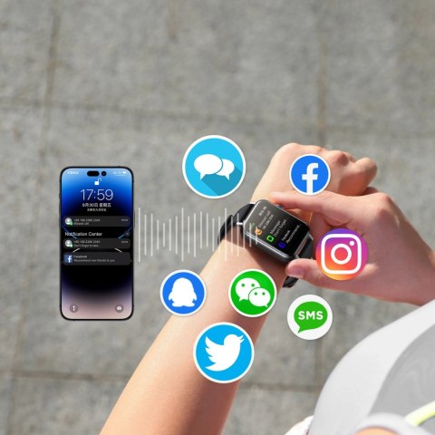 Smartwatch Joyroom Fit-Life JR-FT5 z funkcją odbierania połączeń / ochroną IP68 - czarny Smartwatch Joyroom Fit-Life JR-FT5 z funkcją odbierania połączeń / ochroną IP68 - czarny