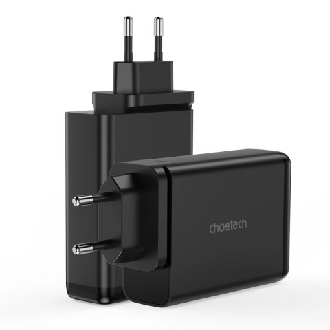 Choetech ładowarka GaN 140W 4 porty (2x USB C, 2x USB) czarna (PD6005) Choetech ładowarka GaN 140W 4 porty (2x USB C, 2x USB) czarna (PD6005)