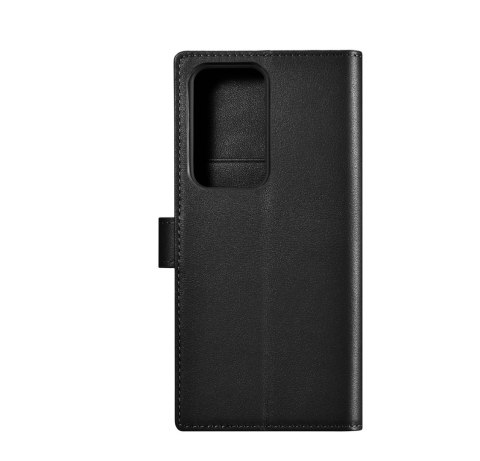 ICarer Wallet Case etui do Samsung Galaxy S23 Ultra skórzany pokrowiec portfel czarne ICarer Wallet Case etui do Samsung Galaxy S23 Ultra skórzany pokrowiec portfel czarne