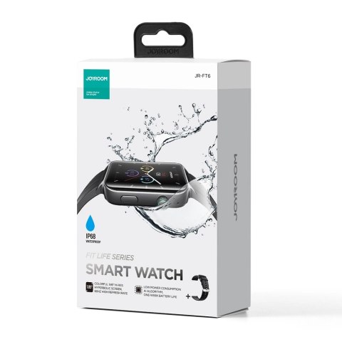 Smartwatch Joyroom Fit-Life JR-FT6 z funkcją odbierania połączeń / ochroną IP68 - czarny Smartwatch Joyroom Fit-Life JR-FT6 z funkcją odbierania połączeń / ochroną IP68 - czarny