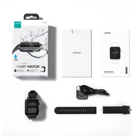 Smartwatch Joyroom Fit-Life JR-FT6 z funkcją odbierania połączeń / ochroną IP68 - czarny Smartwatch Joyroom Fit-Life JR-FT6 z funkcją odbierania połączeń / ochroną IP68 - czarny