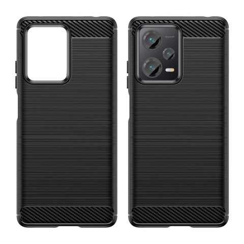 Carbon Case etui do Xiaomi Redmi Note 12 Pro+ elastyczny silikonowy karbonowy pokrowiec czarne Carbon Case etui do Xiaomi Redmi Note 12 Pro+ elastyczny silikonowy karbonowy pokrowiec czarne