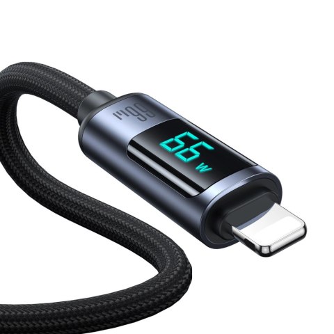 Kabel Joyroom Prism Series A16 USB-C / USB-A 66W 1.2m z wyświetlaczem LED - czarny Kabel Joyroom Prism Series A16 USB-C / USB-A 66W 1.2m z wyświetlaczem LED - czarny