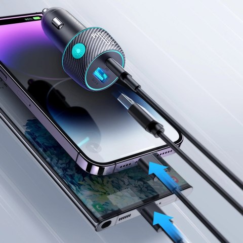 Ładowarka samochodowa 60W USB-C USB-A Joyroom JR-CCN01 - czarna Ładowarka samochodowa 60W USB-C USB-A Joyroom JR-CCN01 - czarna