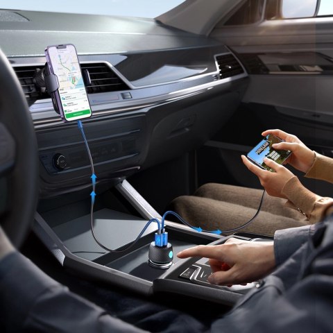 Ładowarka samochodowa 60W USB-C USB-A Joyroom JR-CCN01 - czarna Ładowarka samochodowa 60W USB-C USB-A Joyroom JR-CCN01 - czarna