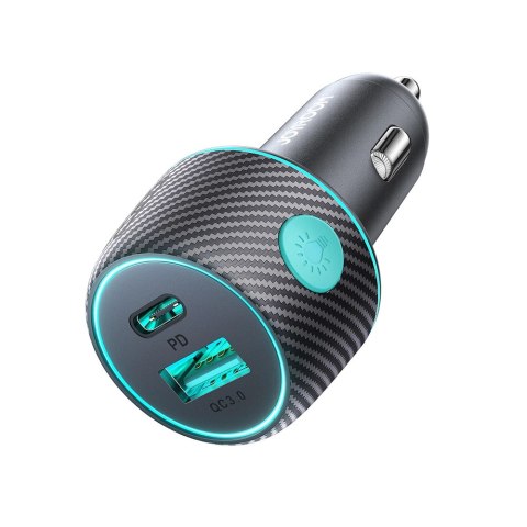 Ładowarka samochodowa 60W USB-C USB-A Joyroom JR-CCN01 - czarna Ładowarka samochodowa 60W USB-C USB-A Joyroom JR-CCN01 - czarna