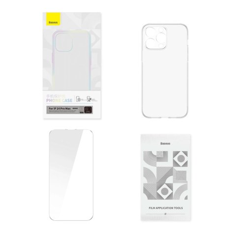 Baseus Corning Case etui do iPhone 14 Pro Max pancerny pokrowiec + szkło przezroczyste Baseus Corning Case etui do iPhone 14 Pro Max pancerny pokrowiec + szkło przezroczyste