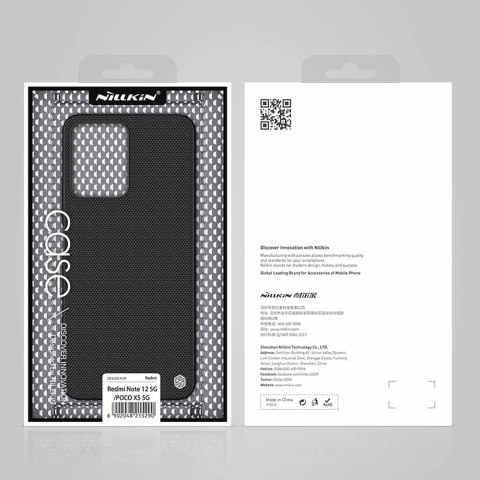 Nillkin Textured Case etui do Xiaomi Redmi Note 12 5G / Poco X5 5G wzmocniony nylonowy pokrowiec czarne Nillkin Textured Case etui do Xiaomi Redmi Note 12 5G / Poco X5 5G wzmocniony nylonowy pokrowiec czarne