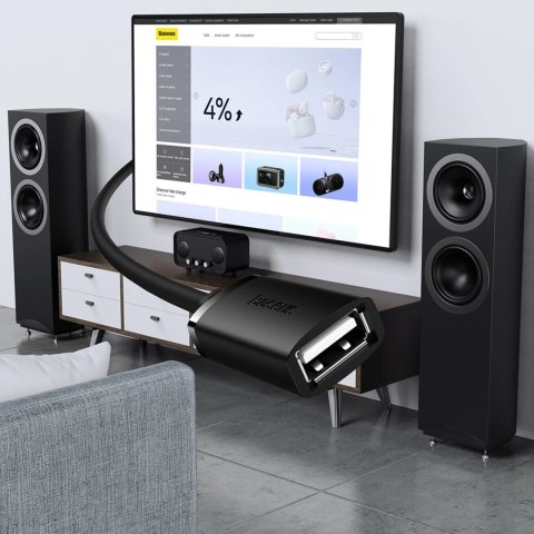 Przedłużacz kabel USB 2.0 0.5m Baseus AirJoy Series - czarny Przedłużacz kabel USB 2.0 0.5m Baseus AirJoy Series - czarny