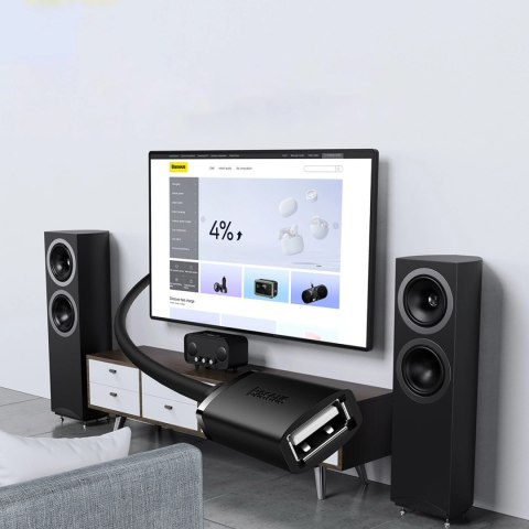 Przedłużacz kabel USB 2.0 0.5m Baseus AirJoy Series - czarny Przedłużacz kabel USB 2.0 0.5m Baseus AirJoy Series - czarny