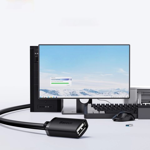 Przedłużacz kabel USB 2.0 0.5m Baseus AirJoy Series - czarny Przedłużacz kabel USB 2.0 0.5m Baseus AirJoy Series - czarny