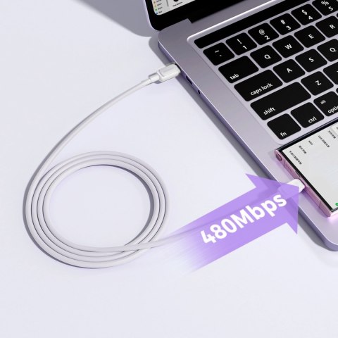 Kabel Joyroom Multi-Color Series A14 USB-C / USB-C 100W 1.2 m - biały Kabel Joyroom Multi-Color Series A14 USB-C / USB-C 100W 1.2 m - biały